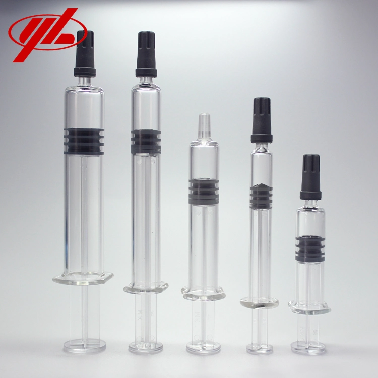 1ml 2.25ml 3ml 5ml Seringue en verre préremplie jetable pour injection médicale ou cosmétique