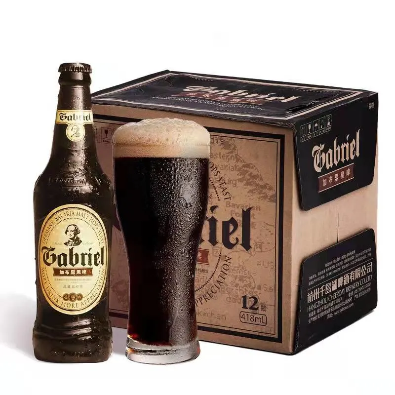 Stout Beer Abv4.3% 11plato 418ml Brown Bottle Gabriel Black Beer for Export