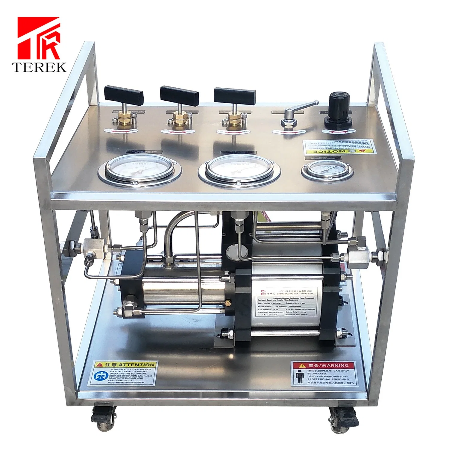 Terek Brand Best Price 480 Bar Output High Pressure Pneumatic Nitrogen Gas Booster Pump Filling Transfer Gas System