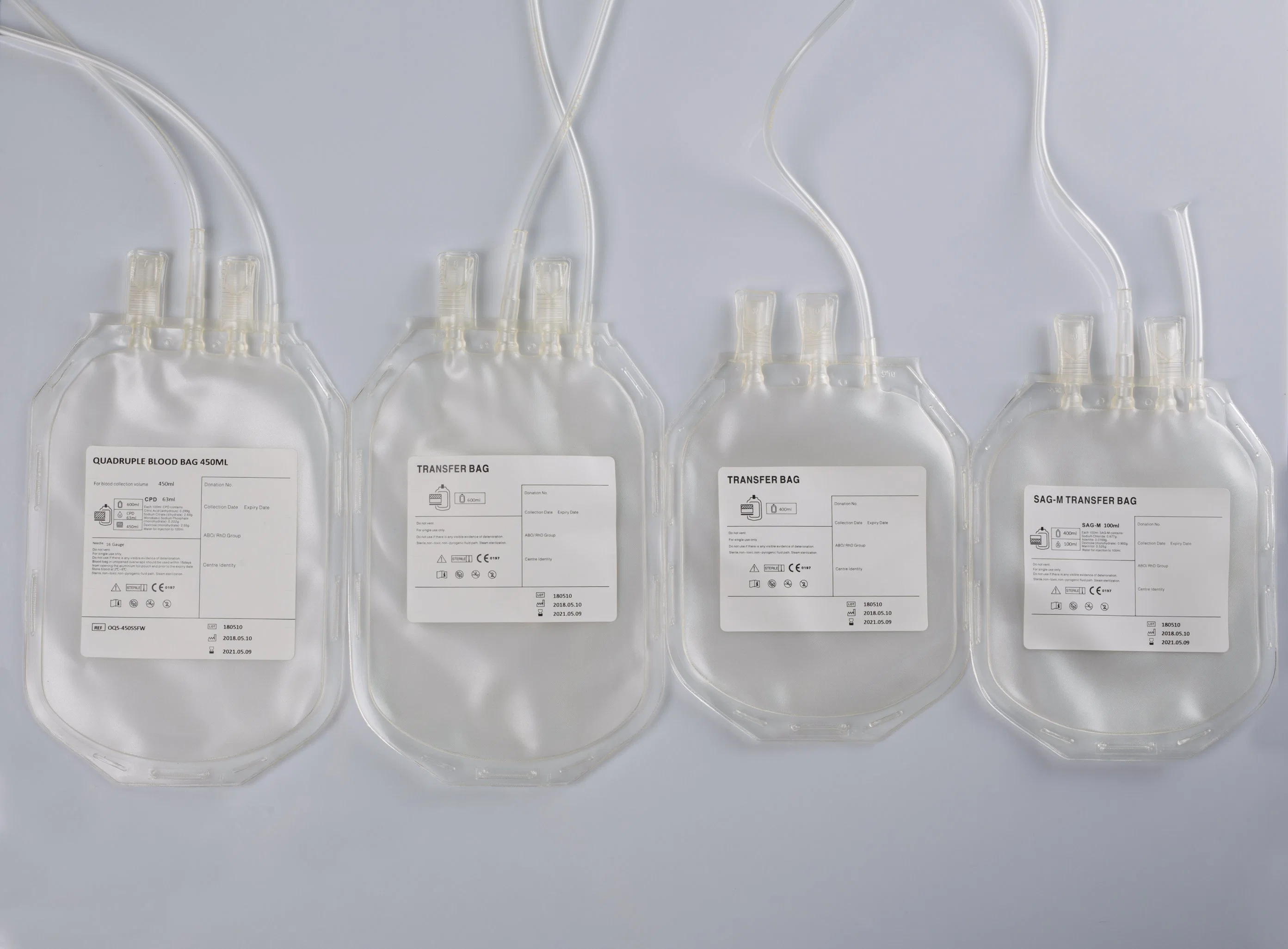 Medical Supply Blood Collection Bag Disposable Quadruple Triple Double Single Empty Cpda