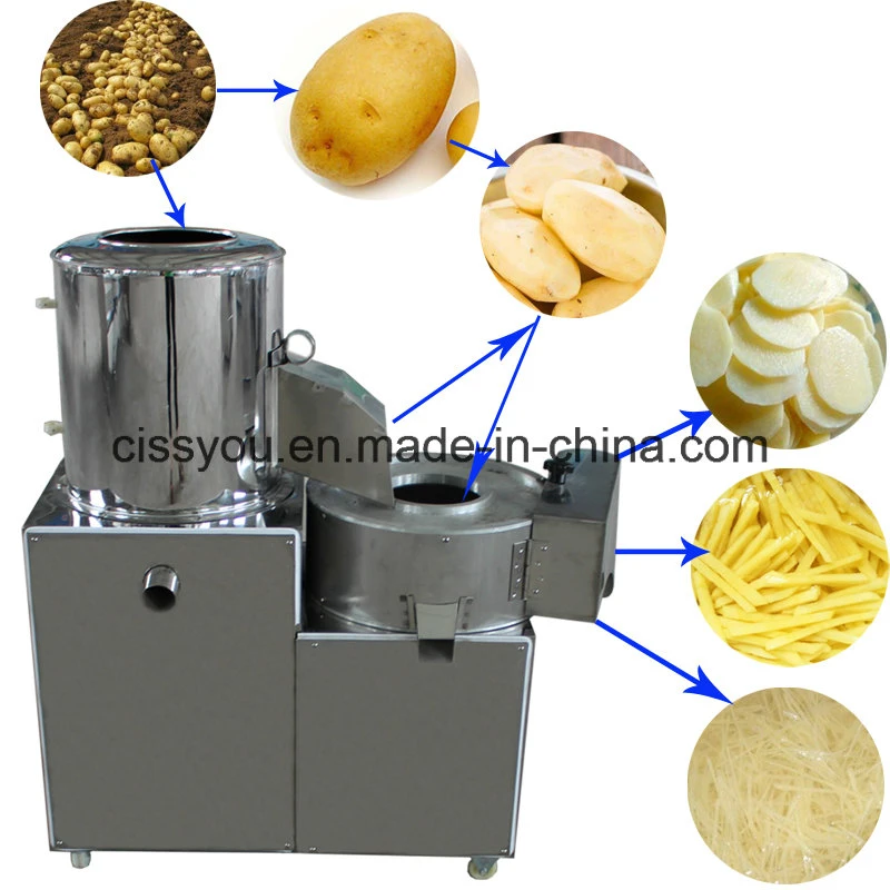 Plantain Vegetable Potato Washing Peeling Cutting Slicing Making Machine