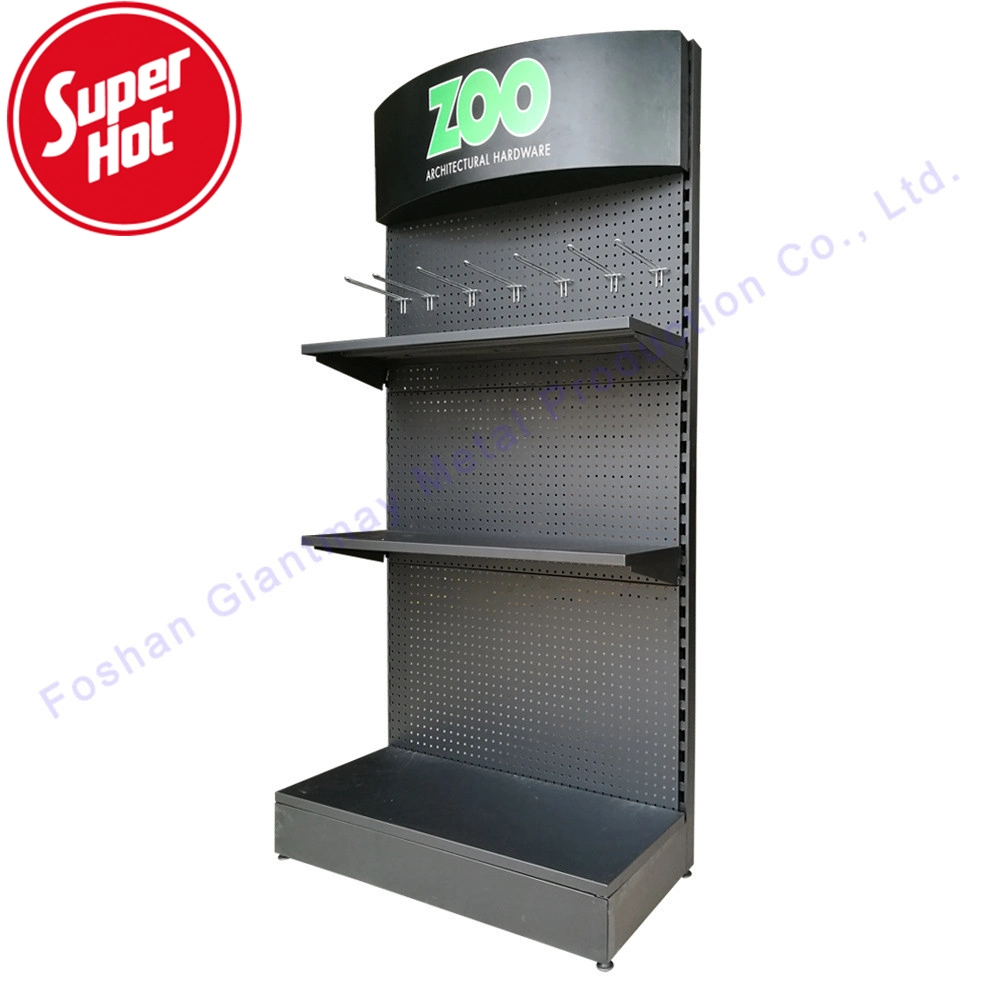 Wholesale Hardware Accessories Exhibition Retail Shop Tools Display Metal Pegboard Floor Stand