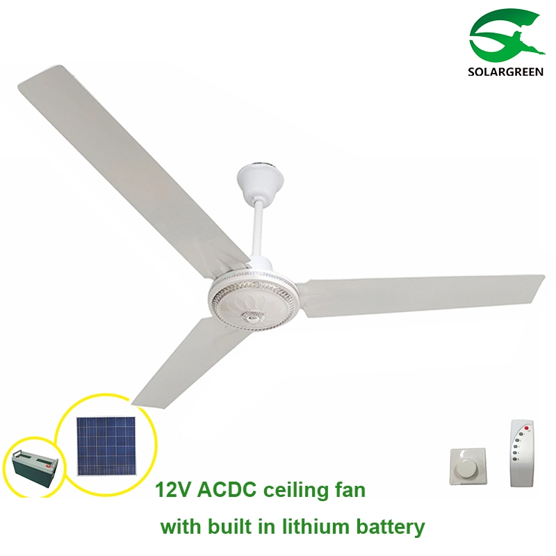 Eco-Friendly Solar Ceiling Fan with Built-in Lithium Battery