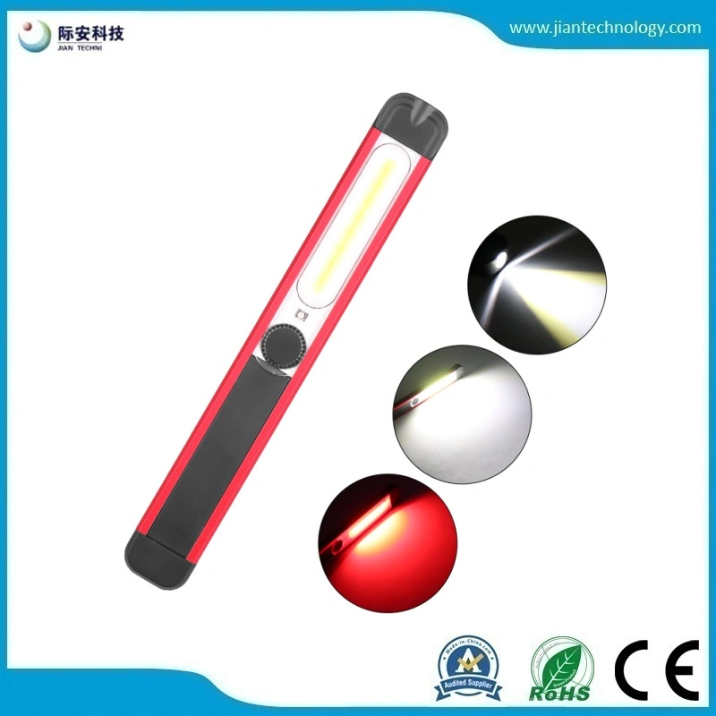 SMD+COB+Red Light Built-in Battery USB Charging with Magnet Work Light