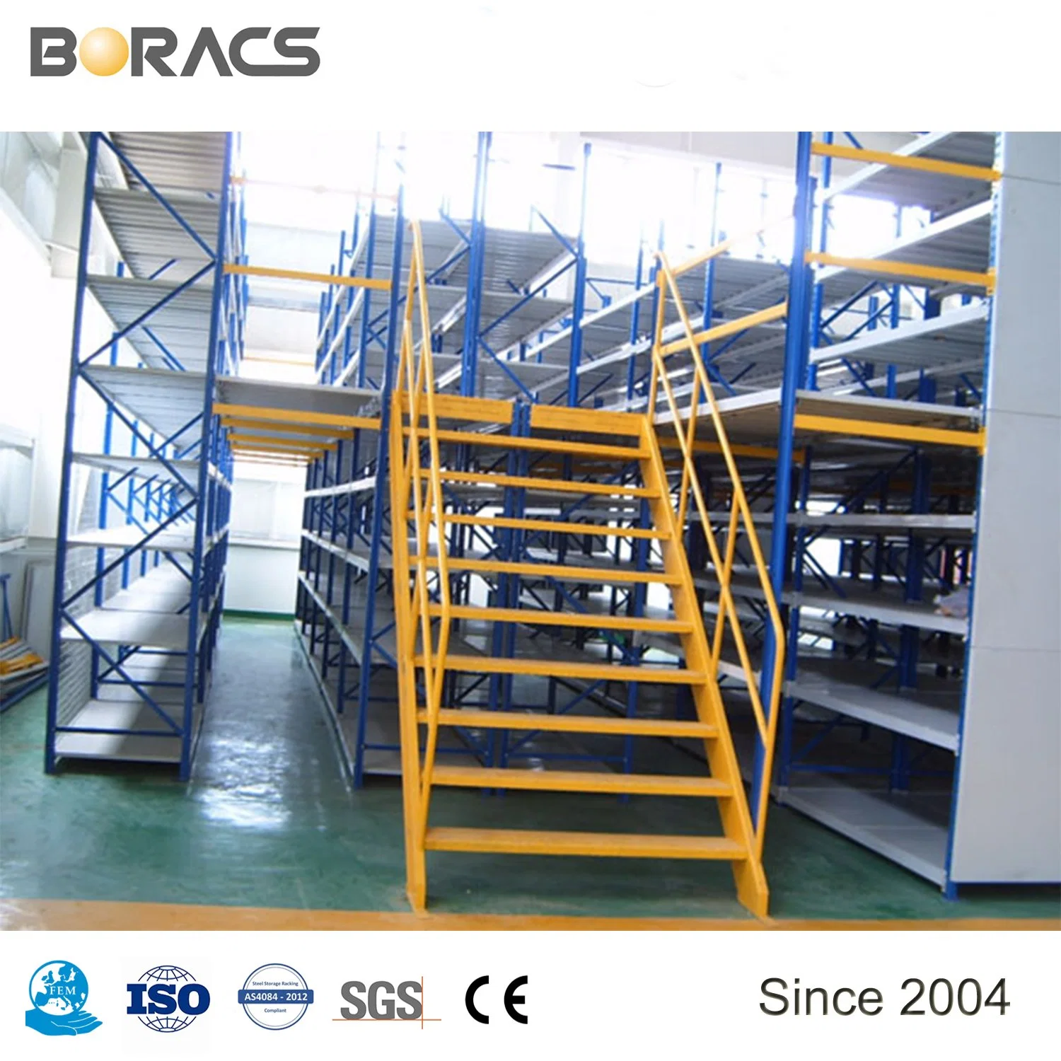 Metal Galvanized Decking Rack Mezzanine with Fem/As4084 Certificates for Warehouse Storage