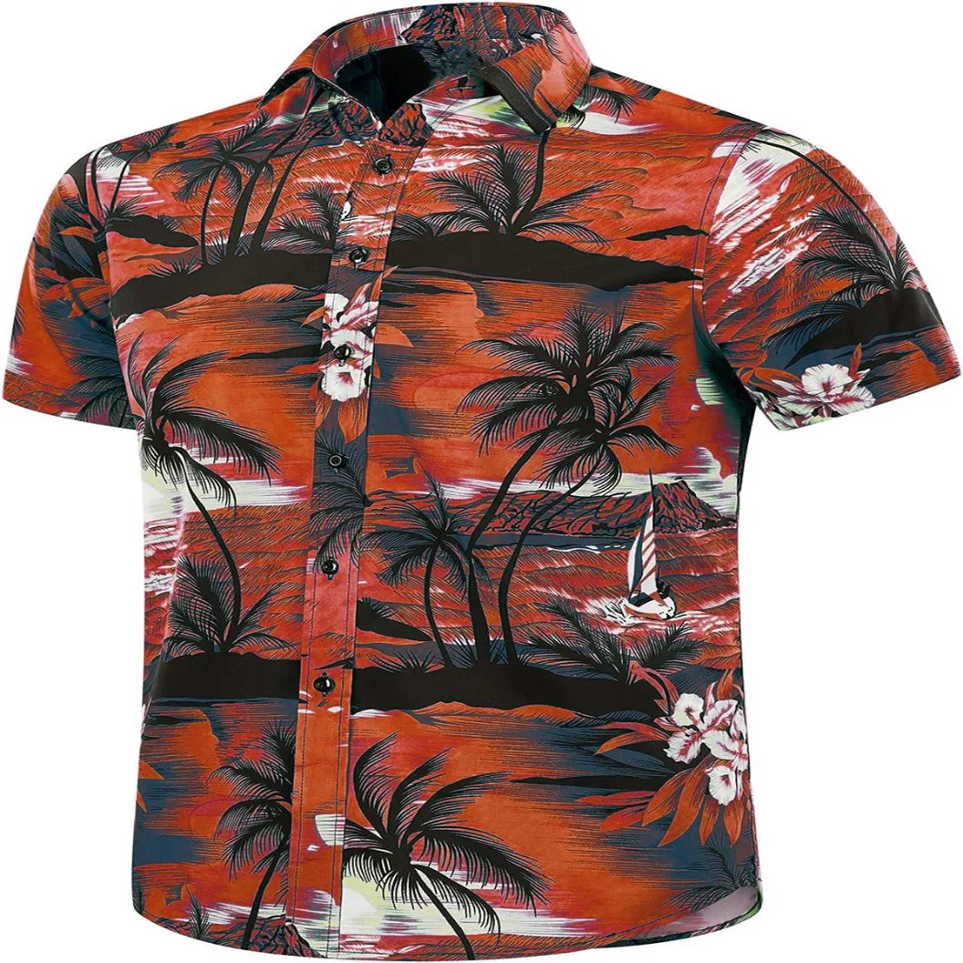 Printed Polyester Stylish Men Breathable Hawaiian Shirt