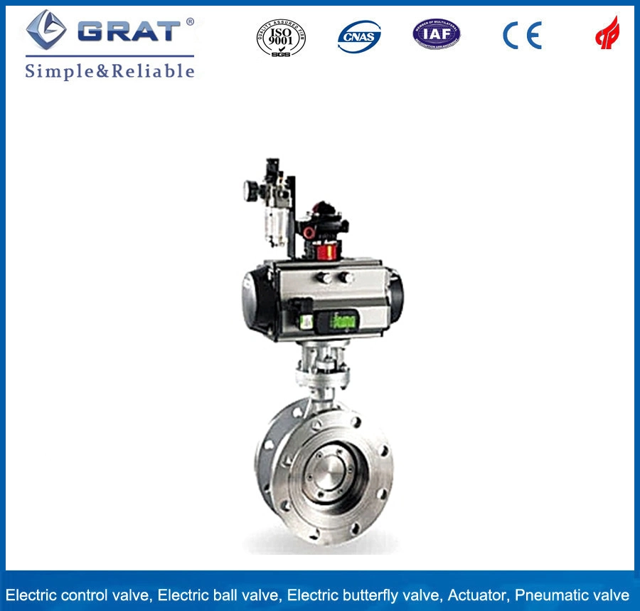 Pneumatic Double Acting Cylinder Butterfly Control Valve