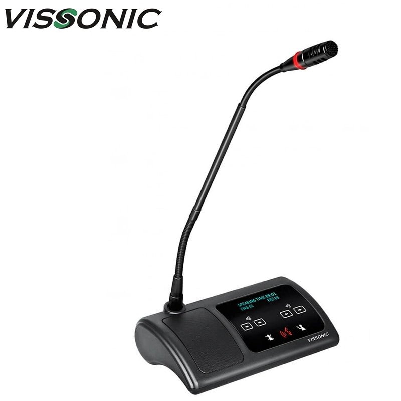 Vissonic OLED Digital de cuello de cisne moderno de doble canal de cable de micrófono de conferencia Disscussion