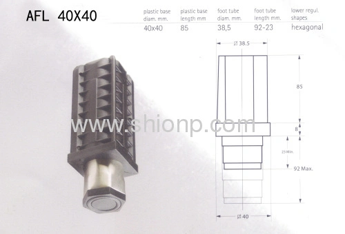 Poly Amide Square Adjustable Plastic Foot/Plastic Adjustable Furniture Feet