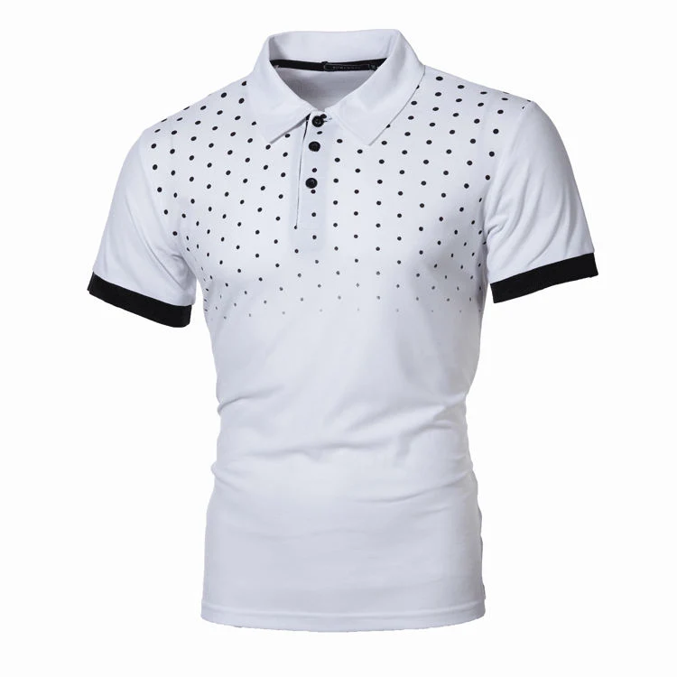 Sommer Neue Herren Solid Color Revers Polo Shirt Printed Fashion Kurzarm-T-Shirt