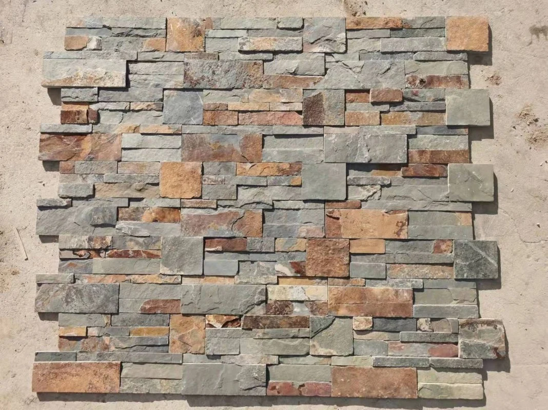 Natürliche Schiefer Kultur Stein Platten Außen Wand Verkleidung Fliesen Ledge Steinfurnier