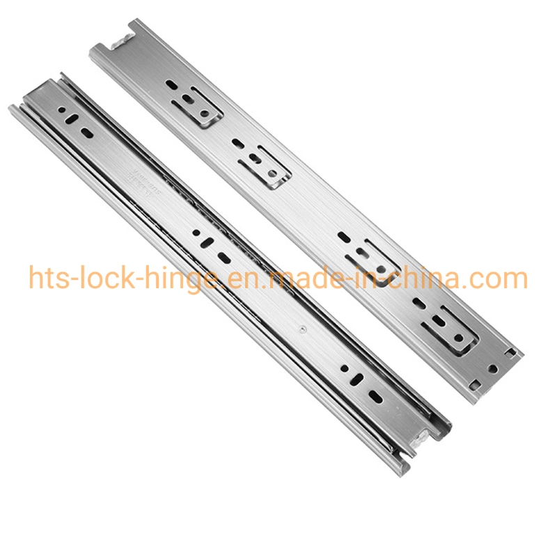 Furniture Hardware New Products Stainless Steel 304 35-45mm Three Fold Ball Bearing Soft Self Close Telescopic Kitchen Cabient Rail Full Extension Drawer Slides