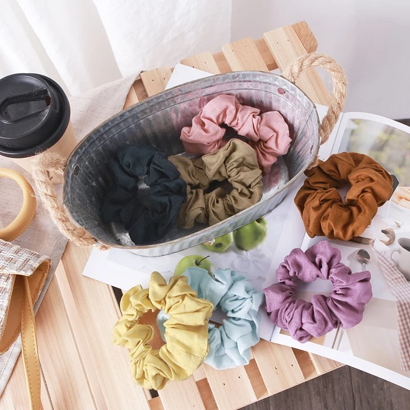 Linen Hair Ring Summer Hot Selling Cool Scrunchies Fashion Simple Hair Accessories Women