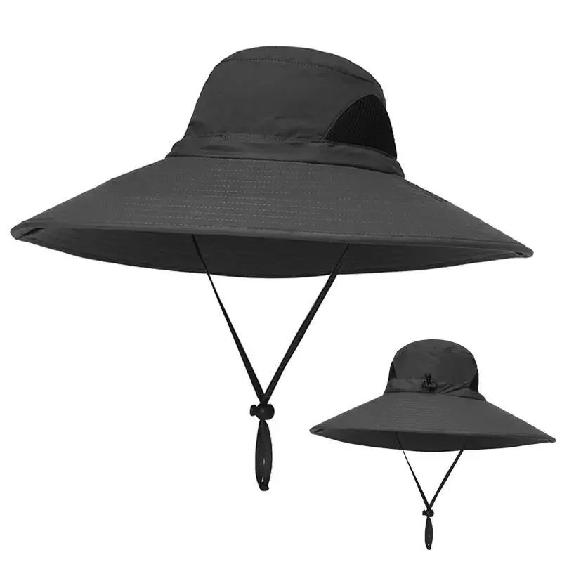 La protección solar amplia Brim cuchara impermeable transpirable Packable Sombrero Boonie Hat para la pesca