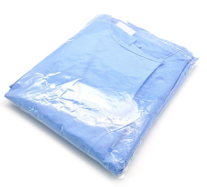 Medical Consumables Non-Sterile Gown for Hospital SMS Surgical Gown 45GSM