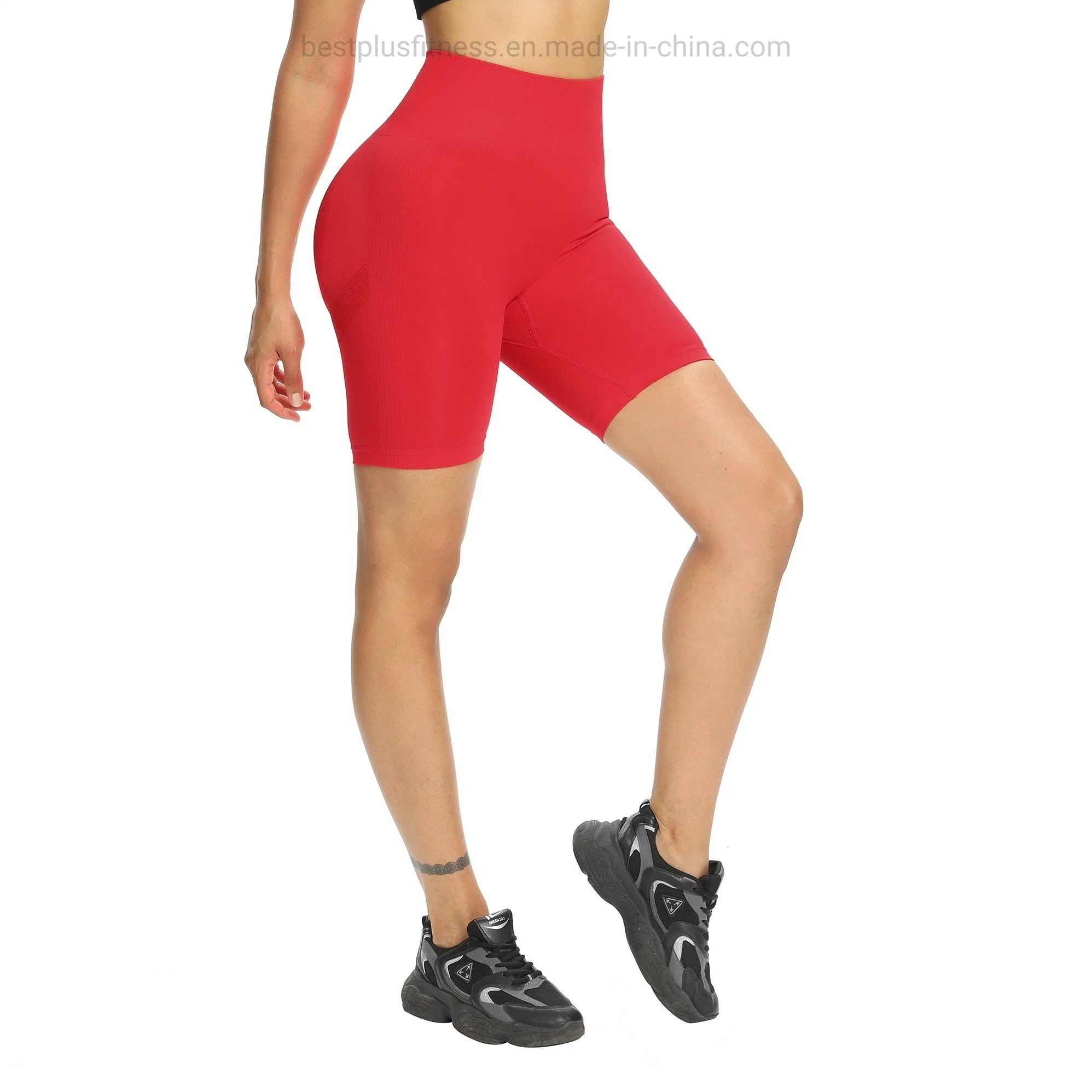 Comercio al por mayor de las mujeres Yoga fitness gimnasio pantalones cortos cortos perfecta polainas de entrenamiento de deportes de cintura alta breve