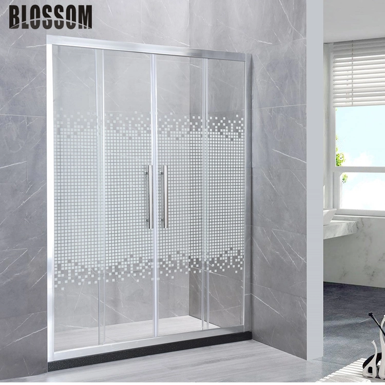 Manufacturer Supplier Chrome Aluminum Frame Glass Simple Shower Room for Bathroom