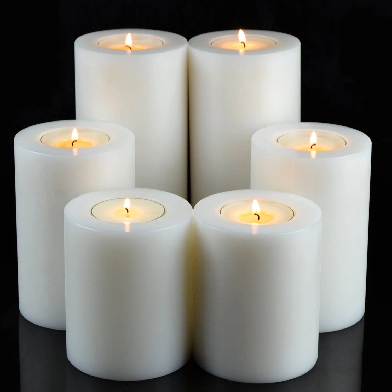 White Resin Modern Candle Holders for Decor