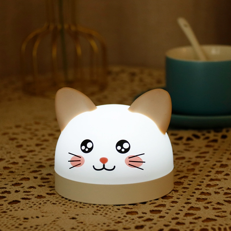 Cute Cat LED Silicone Night Light Alarm Clock with Remote Control