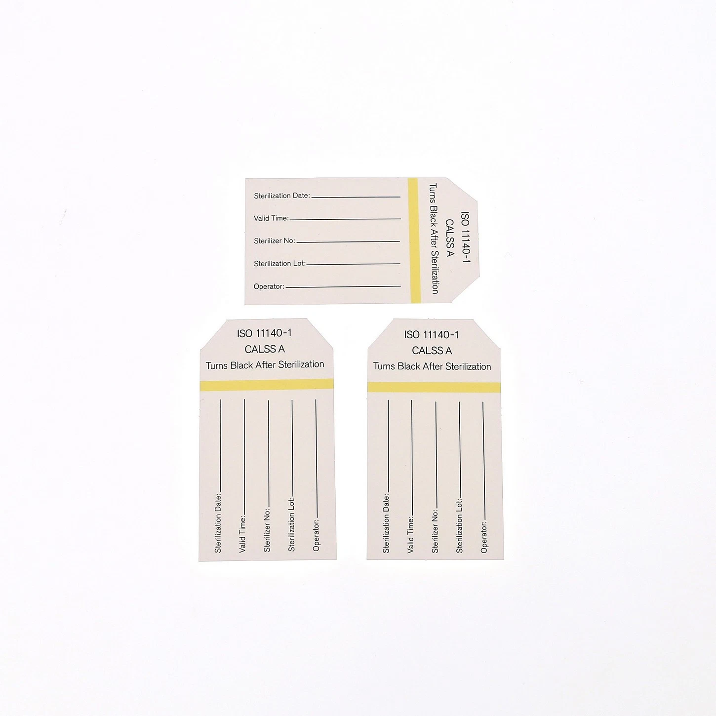 Disposable Autoclave/ Steam Indicator Card From Yellow to Black with CE/ISO