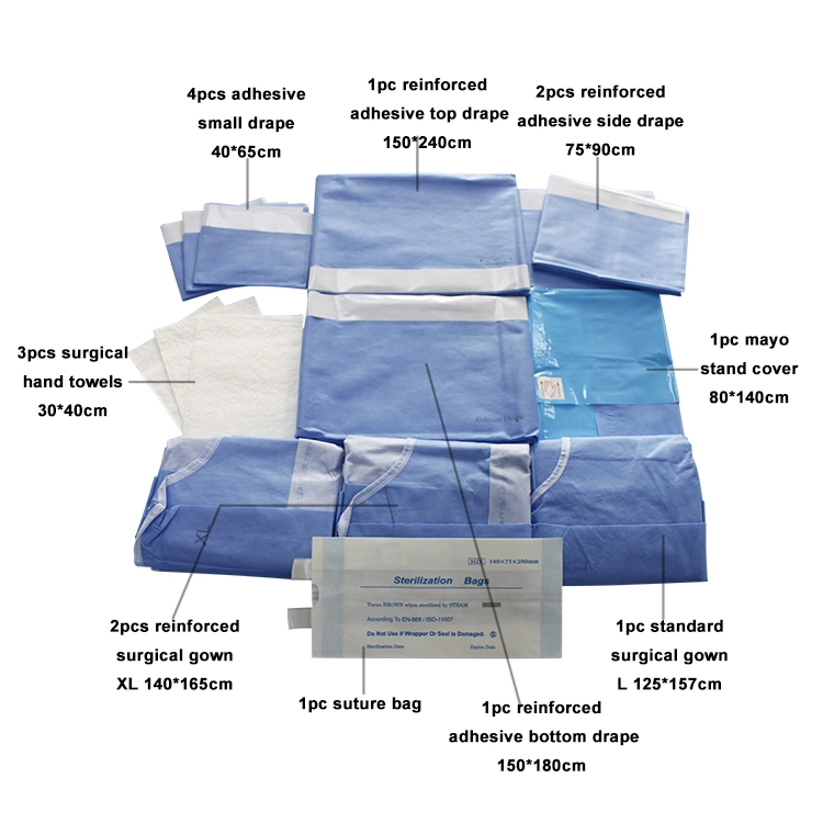 Major Surgery Surgical Kits Drape Universal Pack Disposable Basic Drape Pack for Medical Use
