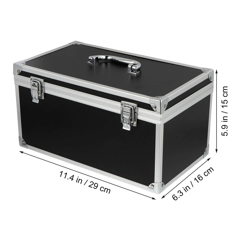 Custom Portable Black Waterproof Carrying Case Aluminum Hard Tool Storage