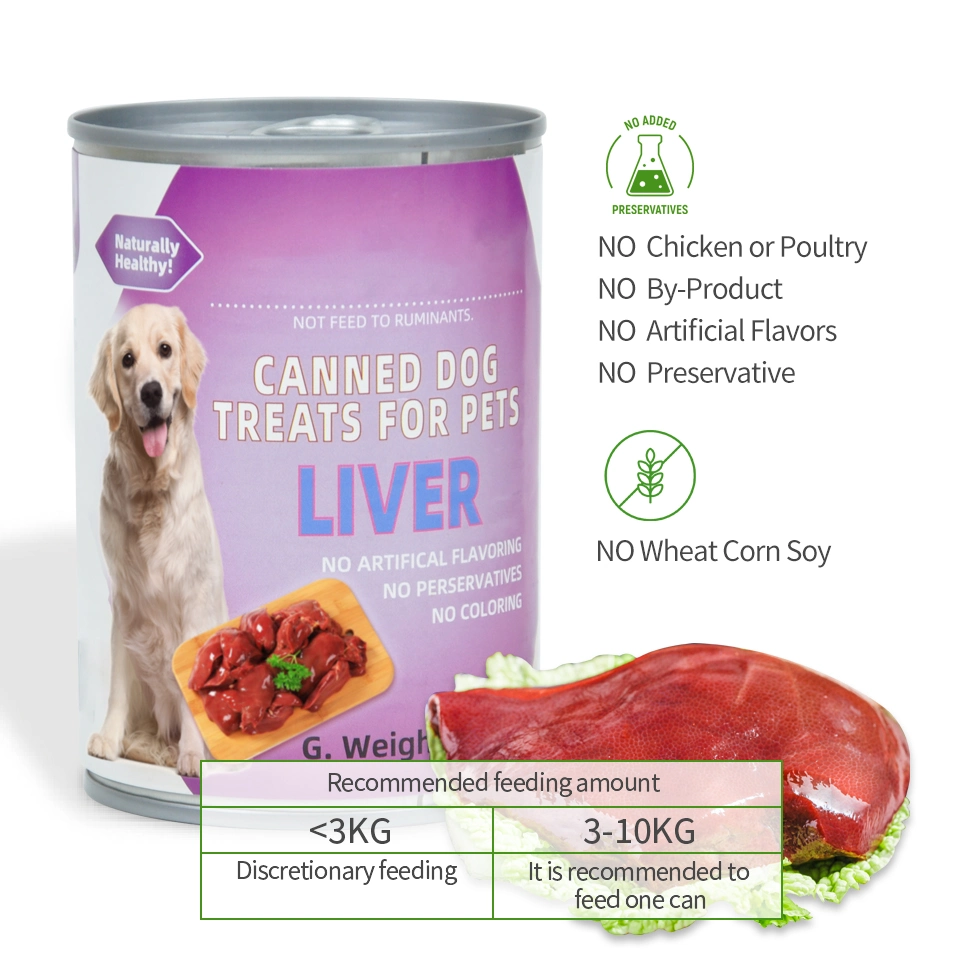 Fábrica de alimentos Pet Canned sabor del hígado para el perro