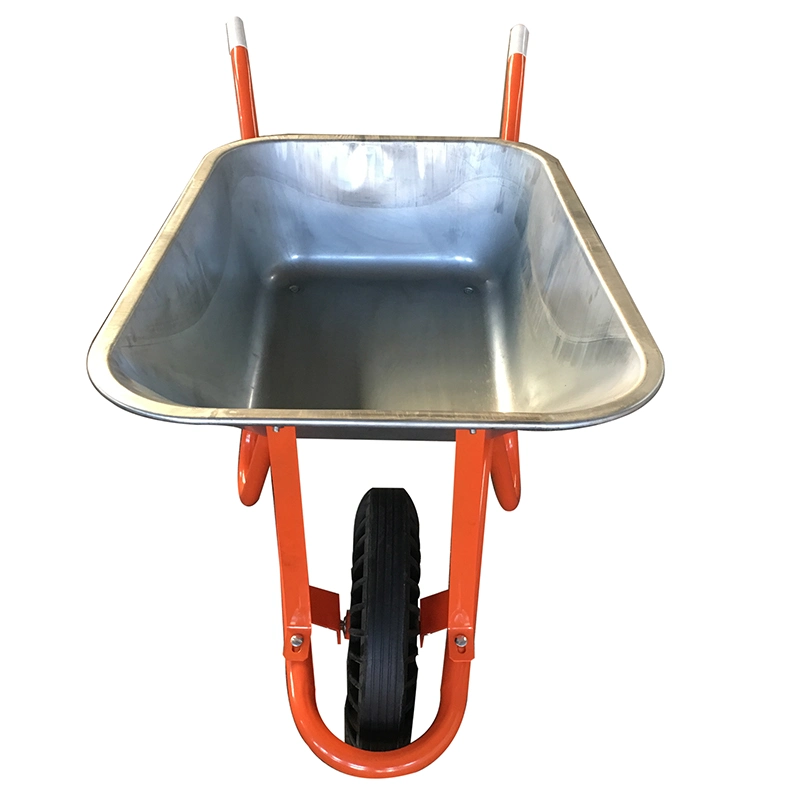 Wb6414e Heavy Duty Wheel Barrow Wheelbarrow with Load 160kg 85L 4.00-8 Inch Pneumatic Wheel Garden Construction