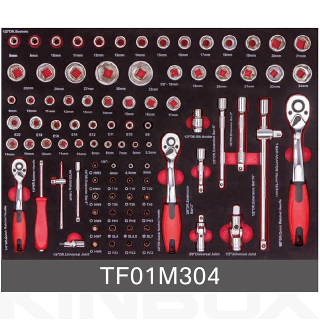 Kinbox 7 Schubfach CNC Werkzeugkasten Trolley mit 147 STÜCK Handwerkzeug-Set für Reparatur