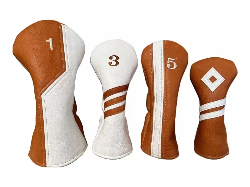 Custom Exotic PU Genuine Leather Golf Club Headcover Set