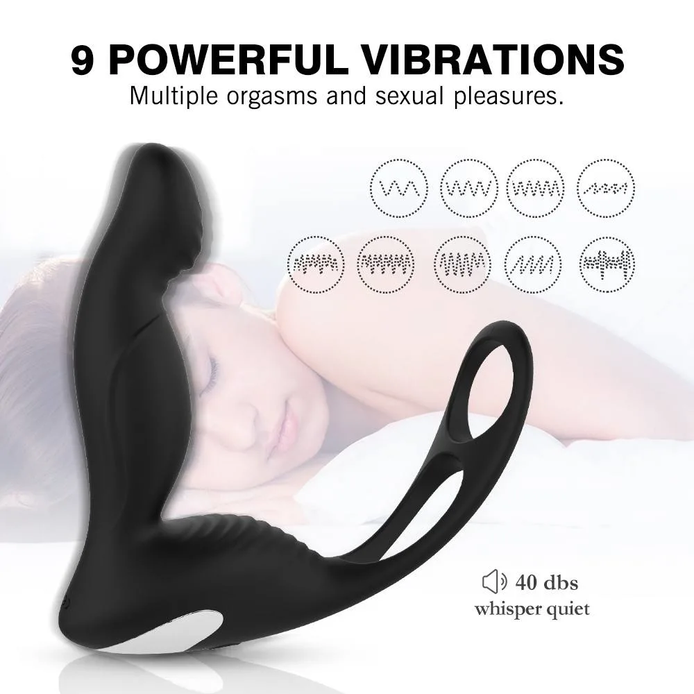 Sex Toy for Man Adult Electric Shock Prostate Stimulator Silicone 9 Speeds Vibrator