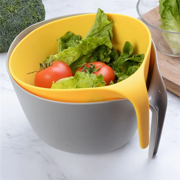 Drain Basket for Vegetables Fruits Meat Cleaning Mixing Plastic Kitchen Strainer