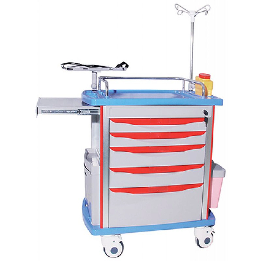 Nursing Emergency Stainless Steel Hospital Medical Trolley Hospital Furniture ABS Plastic Anesthesia Medicine Medical Cart