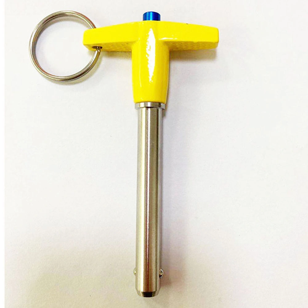 8*50mm Yellow Handle T Type Button Quick Release Ball Lock Pin