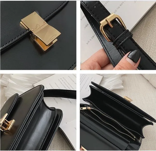 Hot Sales Fashion Designer Handbags and Elegant Purses PU Leather Simplicity Square Women Crossbody Shoulder Bags