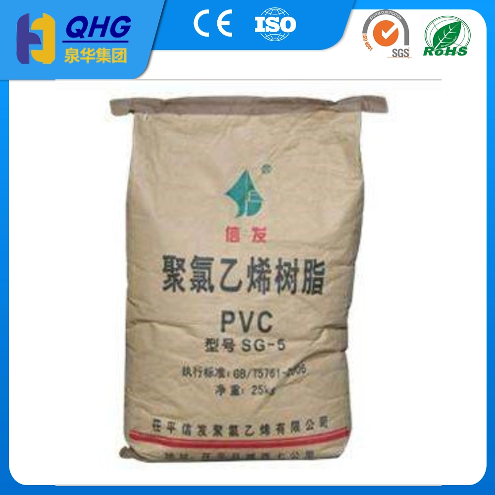 Haut degré de blancheur de la poudre Tuyau PVC Polychlorure de vinyle grade de résine fabricants SG-5 La résine de PVC