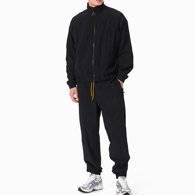 Mayorista 100% Nylon Zip up Windbreaker Tracksuit hombres ropa de gimnasio