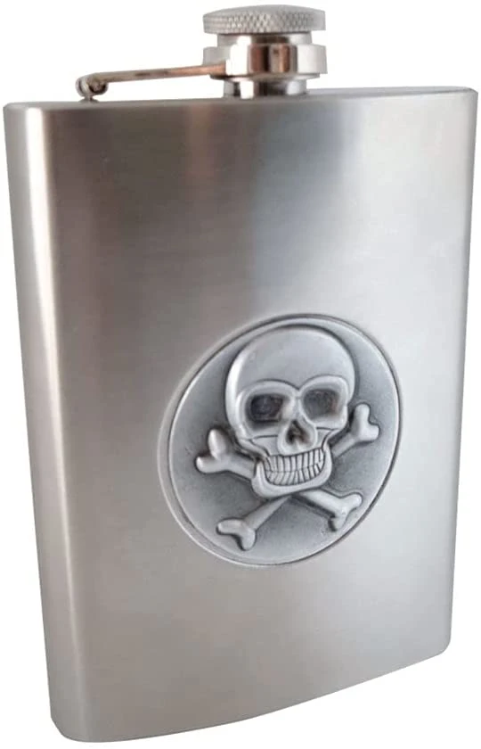 8 Oz Skull Ideal Leakproof Drinking Flask Stainless Steel Hip Flasks for Liquor Whiskey