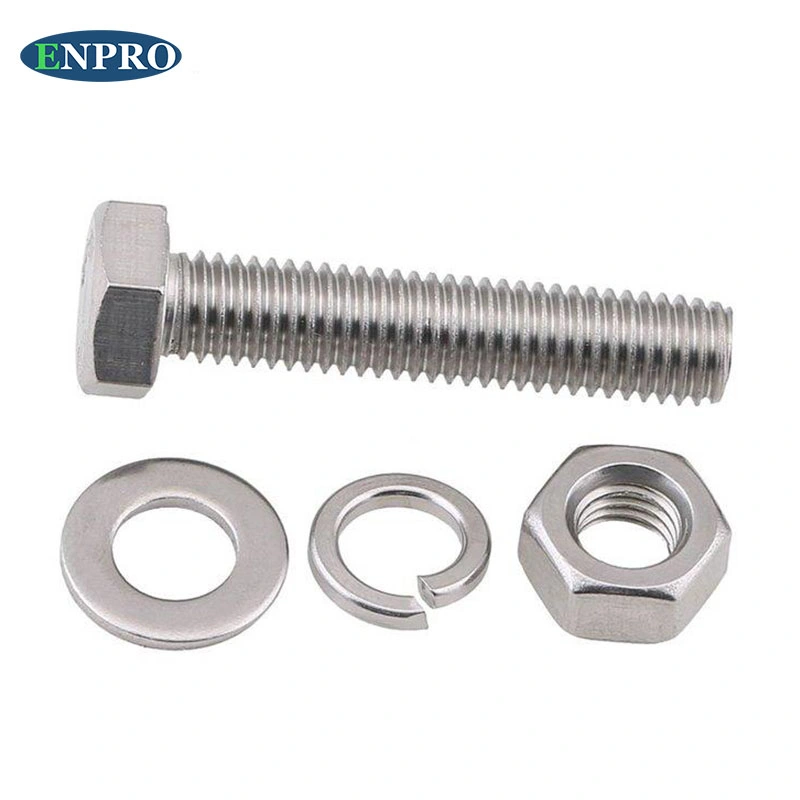 DIN933 All Size Fastener Stainless Steel A2-70 A4-80/ Zinc Plated Carbon Steel Hexagon Hex Bolt and Nut