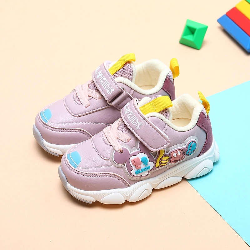 2021 Baby Shoes Spring Newborn Children&prime; S Shoes Toddler Girls Kids Soft Bottom Pink Sport Soft Leather Baby Boy Shoes