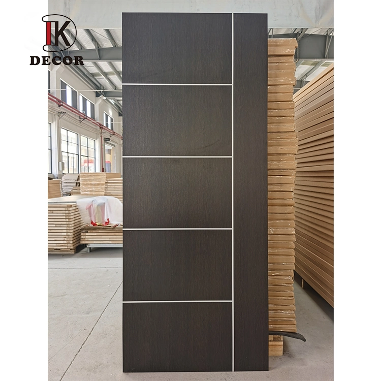 Internal Wooden Clear Cut Lines Aluminum Strips Inlay PVC Door