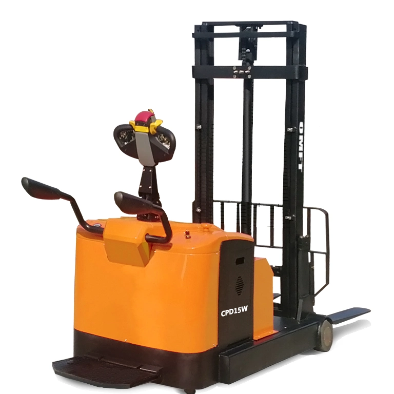 1.5t 1.5ton 1500kg Full Electric Power Pallet Stacker Counter-Balance Electric Stacker with Large Capacity Battery