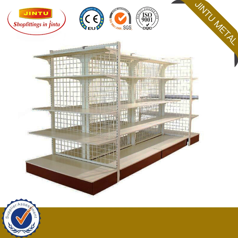 Customized Size Advertising Display Supermarket Stand Wooden Display Shelf