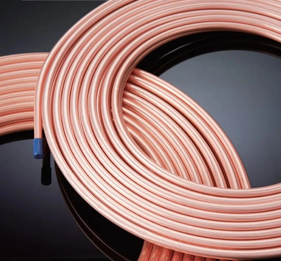 Copper Tubes/Pipes of 2024 3003 5052 5005 5083 6061 7075 15m Insulated 1/4'' 3/8'' Air Conditioner Pipes Fittings Pair Split Line Wire Set