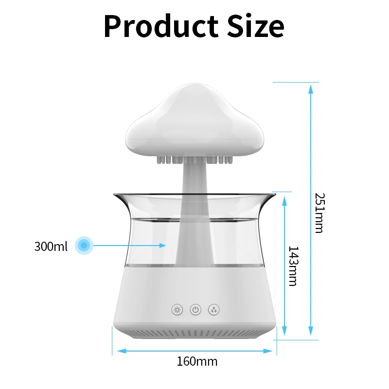 OEM en plastique coloré 300ml humidificateur d'air de la capacité pour bureau ou à domicile