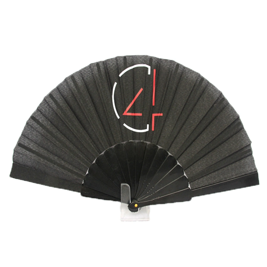 Traditional High quality/High cost performance  Fabric Polyester Hand Fan with Craft Paper Box