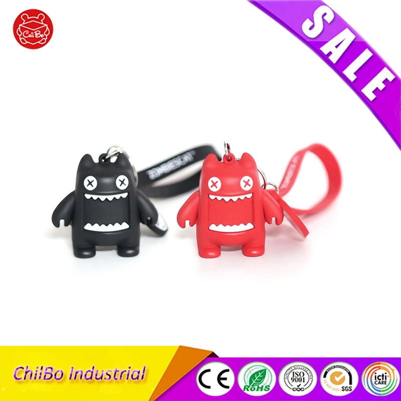 Popular PVC Cartoon Phone Car Keychain Miniature Bag Keyring