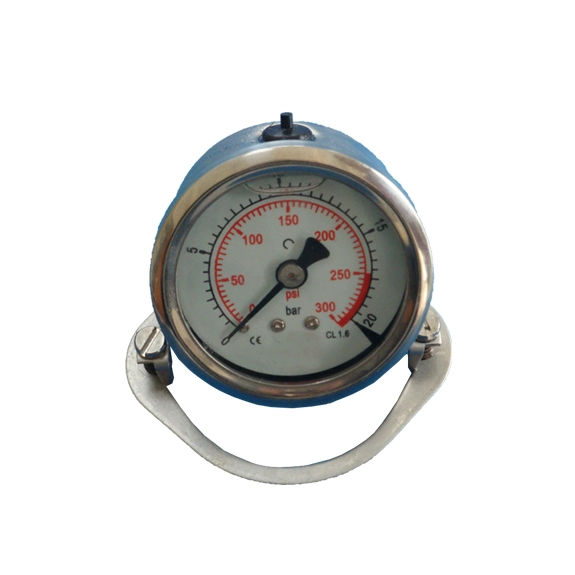 2inch-50mm Half Stainless Steel Back Thread Type Liquid Filled Pressure Gauge with Butterfly Clamp