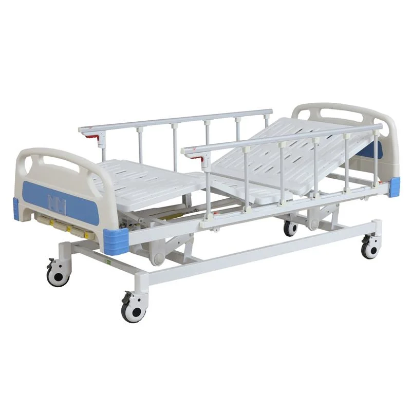 Suministro médico 3 rangos 3 función Manual cama hospitalaria con Barandillas de aluminio