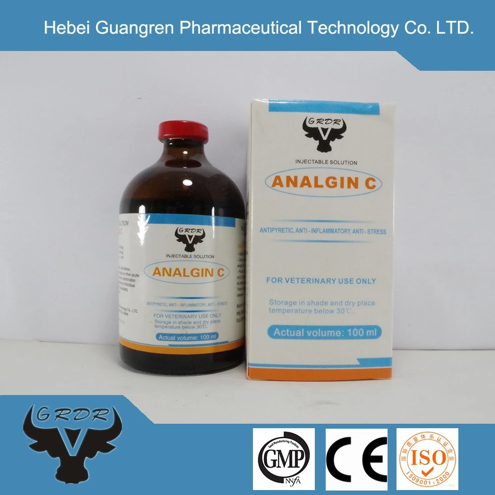 Analgin Injection Antipyretic for Animals Antipyretic for Fever, Rheumatic Hernia, Analgesia, Anti-Inflammatory, Pigs, Cattle, Sheep, Dogs, Cats and Pets